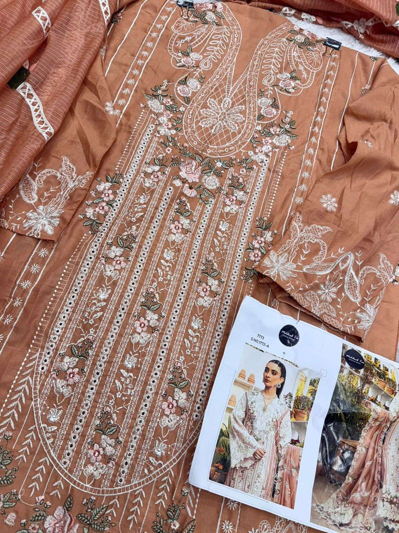 Mehboob Tex Dno 1772 Pure Cotton Embroidered Designer Salwar Suit
