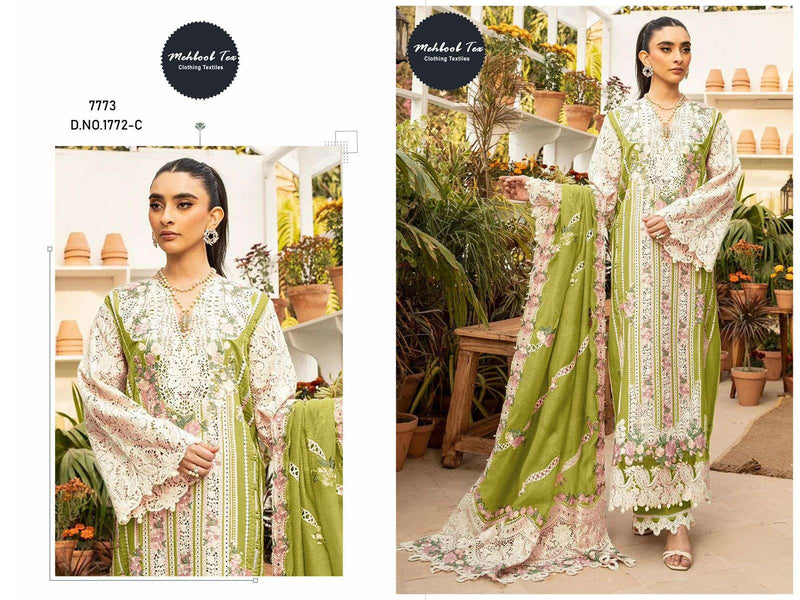 Mehboob Tex Dno 1772 Pure Cotton Embroidered Designer Salwar Suit