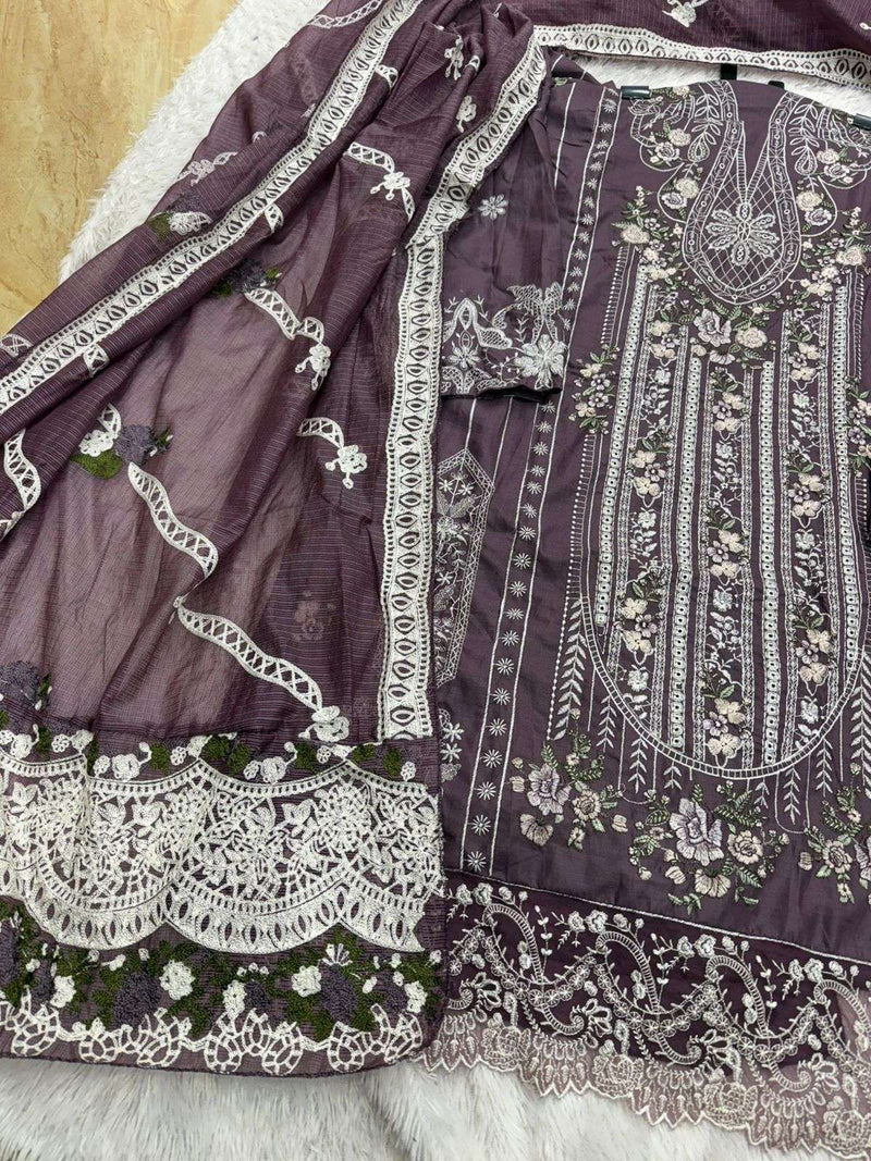 Mehboob Tex Dno 1772 Pure Cotton Embroidered Designer Salwar Suit