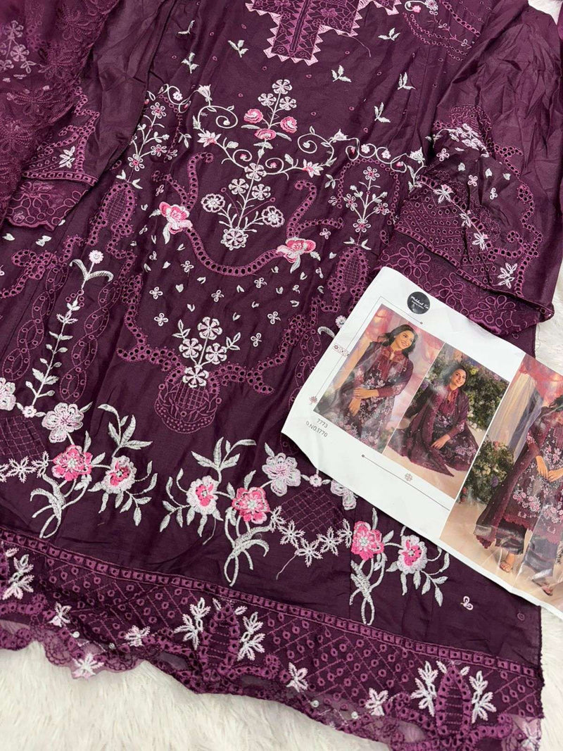 Mehboob Tex Dno 1770 Pure Cotton Embroidered Designer Salwar Suit