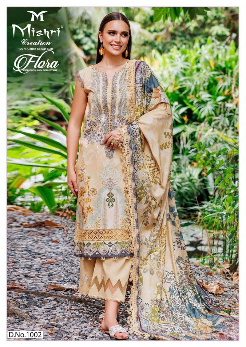 Mishri Creation Flora Vol 1 Lawn Cotton Karachi Printed  Sawar Kameez