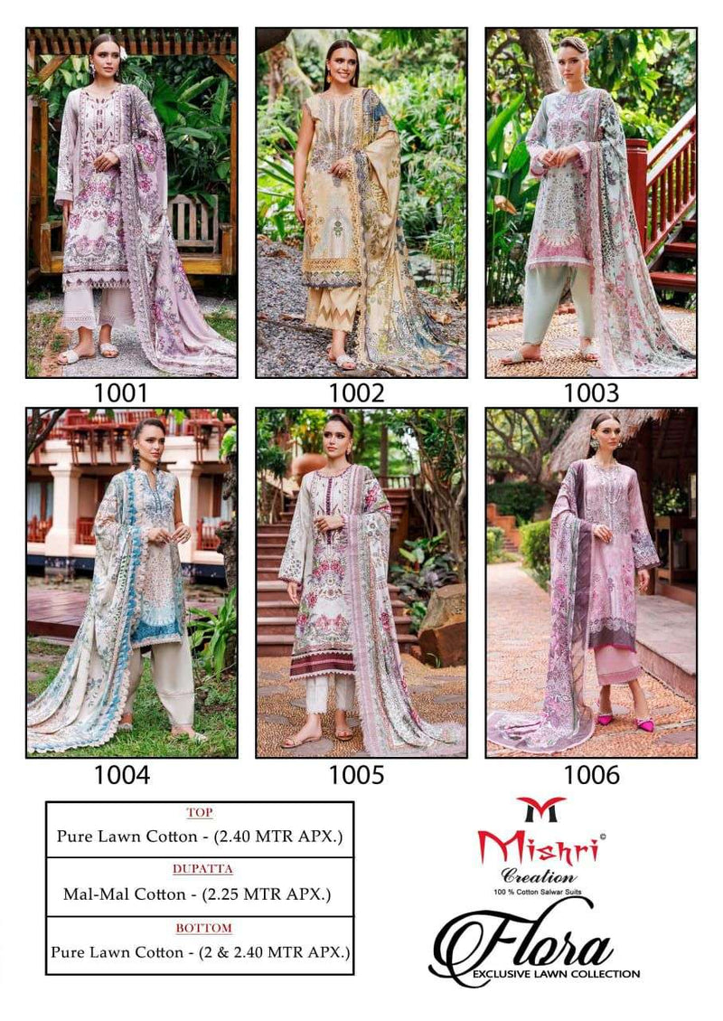 Mishri Creation Flora Vol 1 Lawn Cotton Karachi Printed  Sawar Kameez