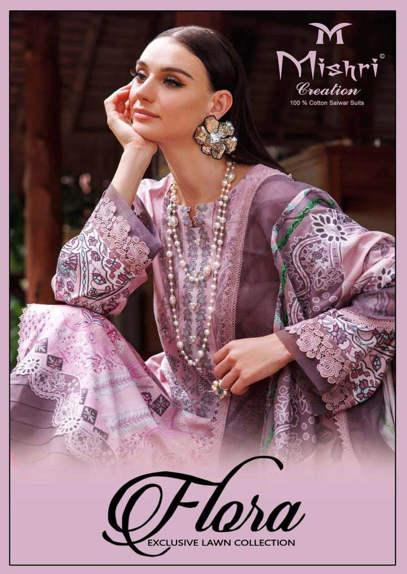 Mishri Creation Flora Vol 1 Lawn Cotton Karachi Printed  Sawar Kameez