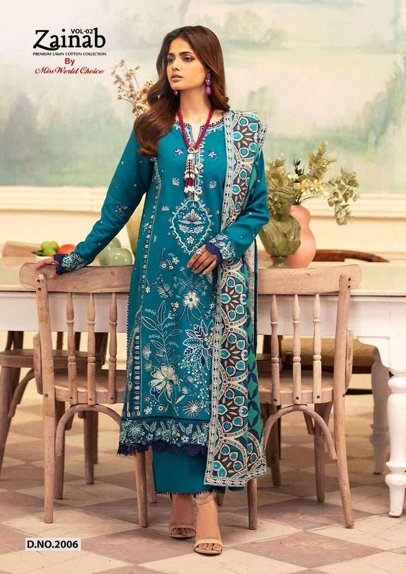 Missworld Choice Zainab Vol 2 Premium Heavy Lawn Cotton Printed Salwar Suit