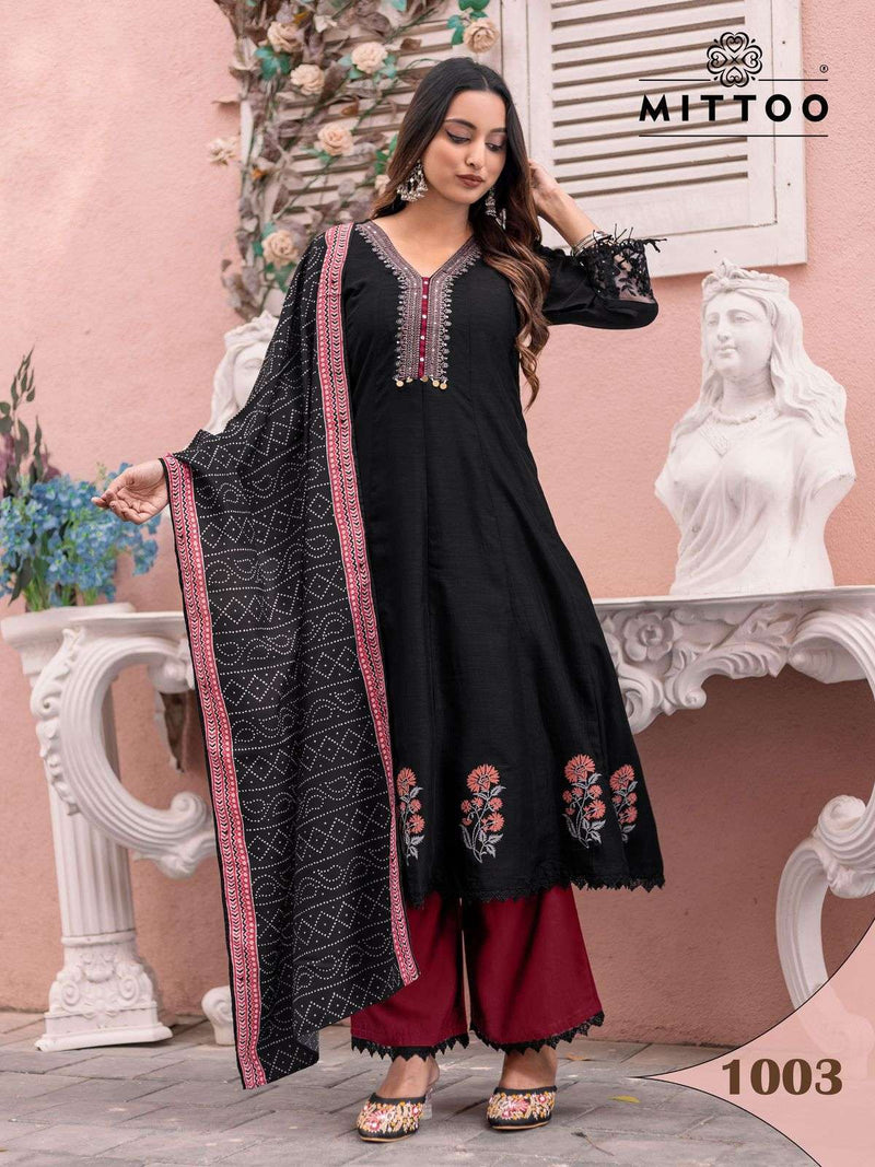 Mittoo Baarati Vichitra Silk Handwork Embroidered Kurti