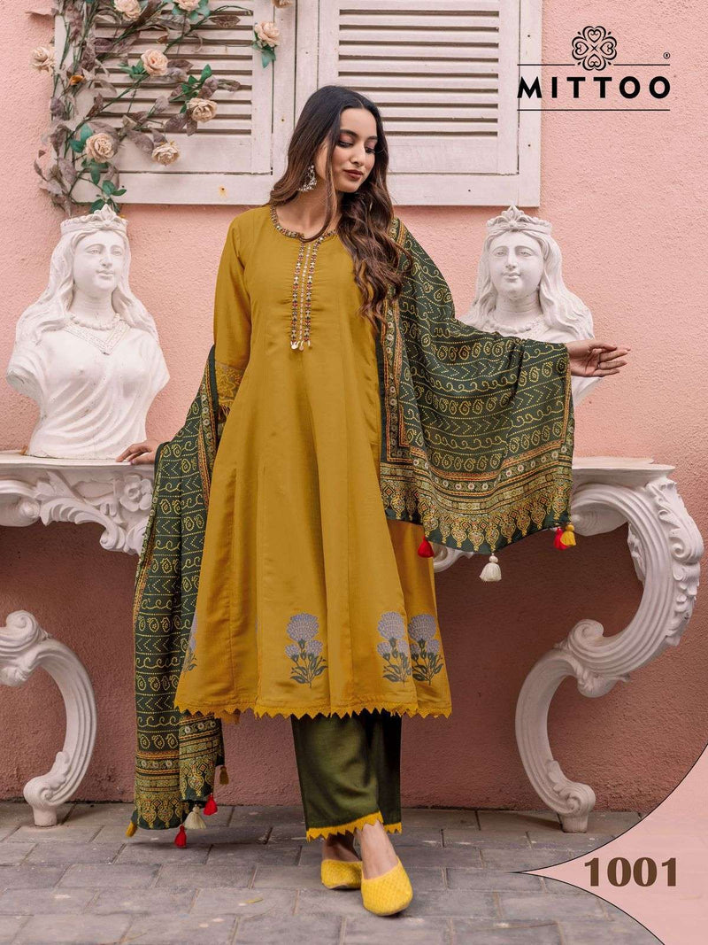 Mittoo Baarati Vichitra Silk Handwork Embroidered Kurti