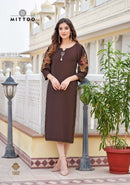 Mittoo Kaamiya Heavy Rayon Printed Designer Kurti Collection
