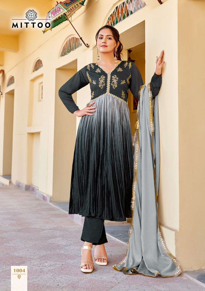 Mittoo Kalika Shahed Chinon Fancy Aliya Cut Kurti