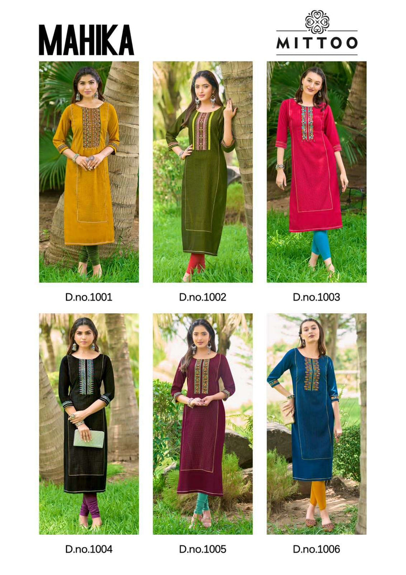 Mittoo Mahika Viscose Fancy Hand Work Kurti