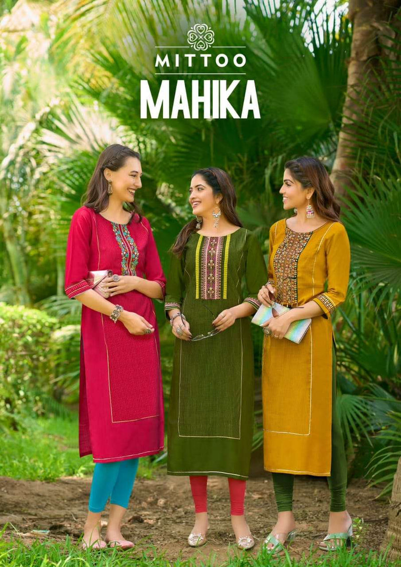 Mittoo Mahika Viscose Fancy Hand Work Kurti