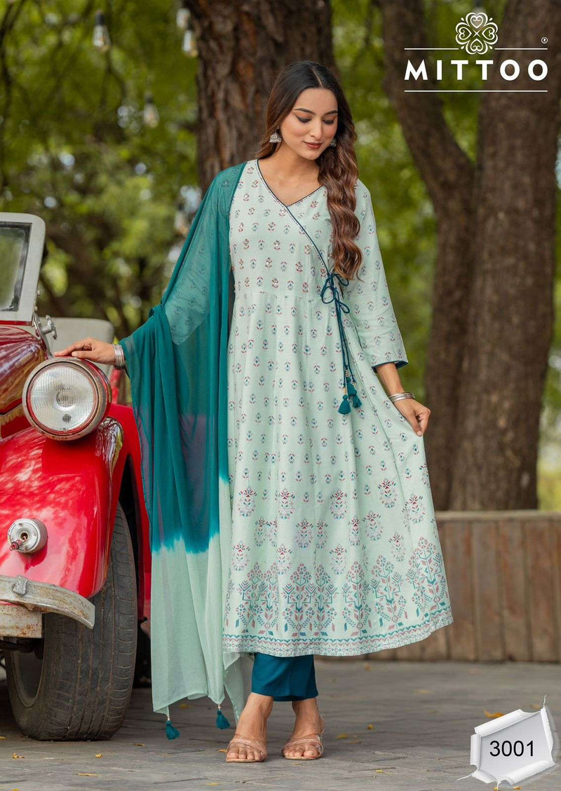 Mittoo Padmavat Rayon Print With Handwork Fancy Wear Kurti