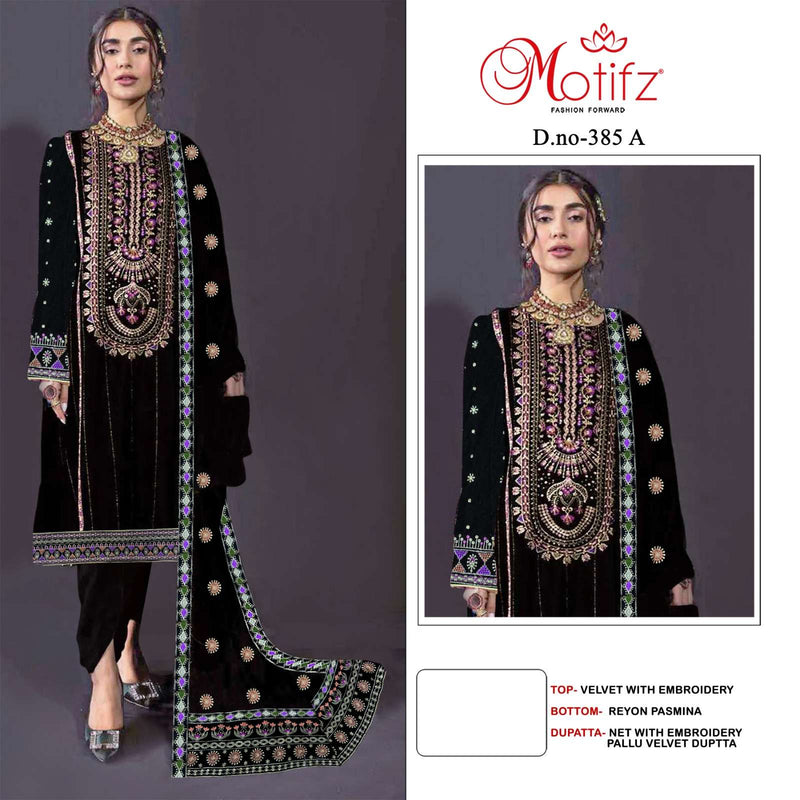 Motifz D No 385 Velvet With Embroidery Digital Designer Salwar Suit