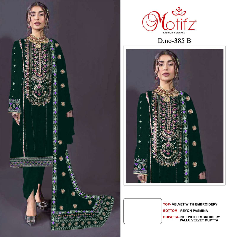 Motifz D No 385 Velvet With Embroidery Digital Designer Salwar Suit