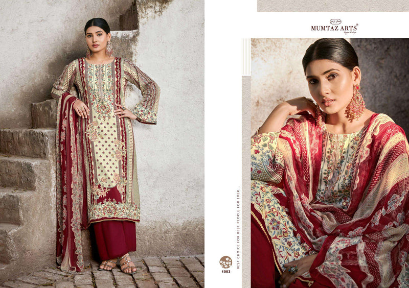 Mumtaz Arts Shehzaadi Jam Satin Handwork Embroidered Salwar Suit