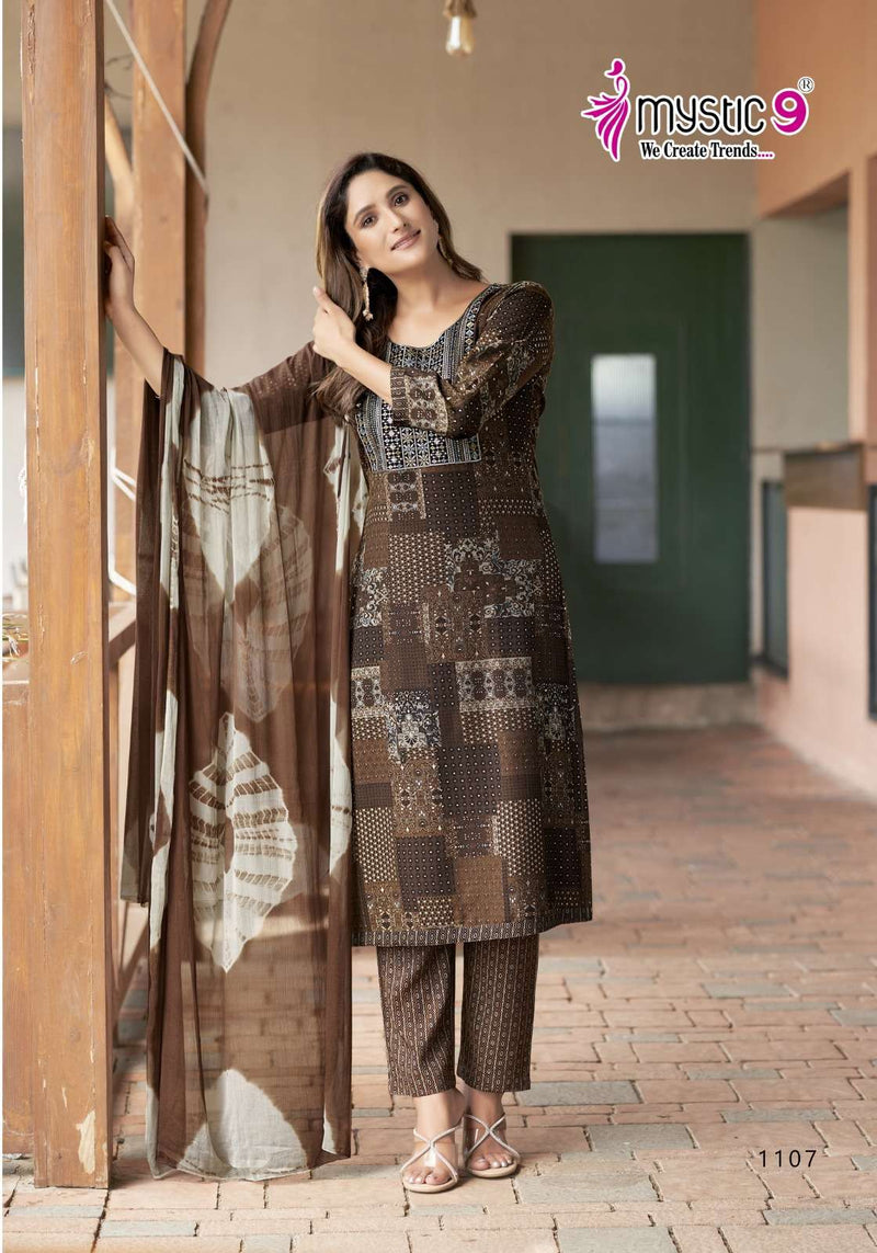 Mystic Shagun Vol 11 Premium Rayon Foil Print Embroidery Work Kurti