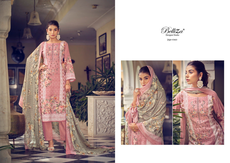 Belliza Designer Studio Naira Vol 7 Cotton Digital Print With Embroidery Work Suits