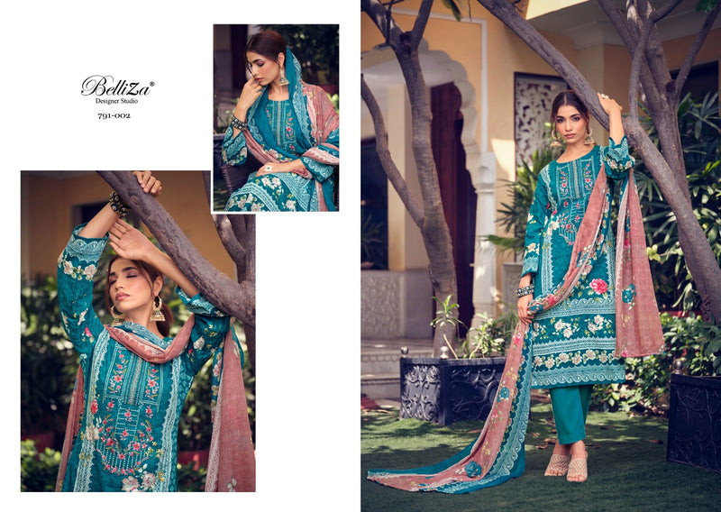 Belliza Designer Studio Naira Vol 7 Cotton Digital Print With Embroidery Work Suits