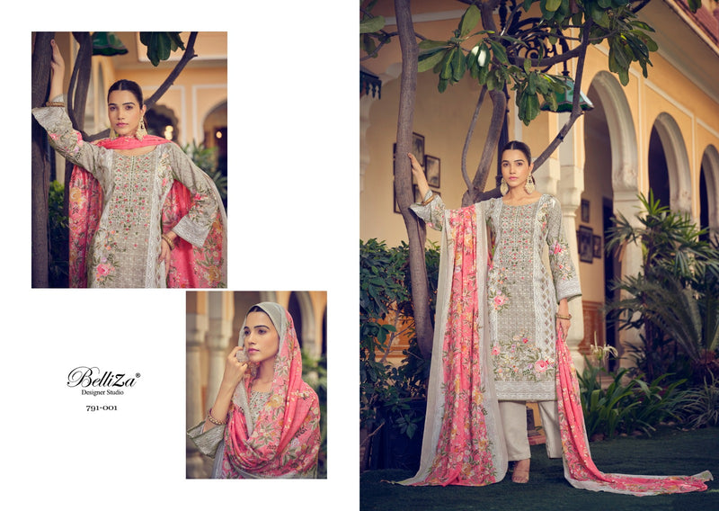 Belliza Designer Studio Naira Vol 7 Cotton Digital Print With Embroidery Work Suits