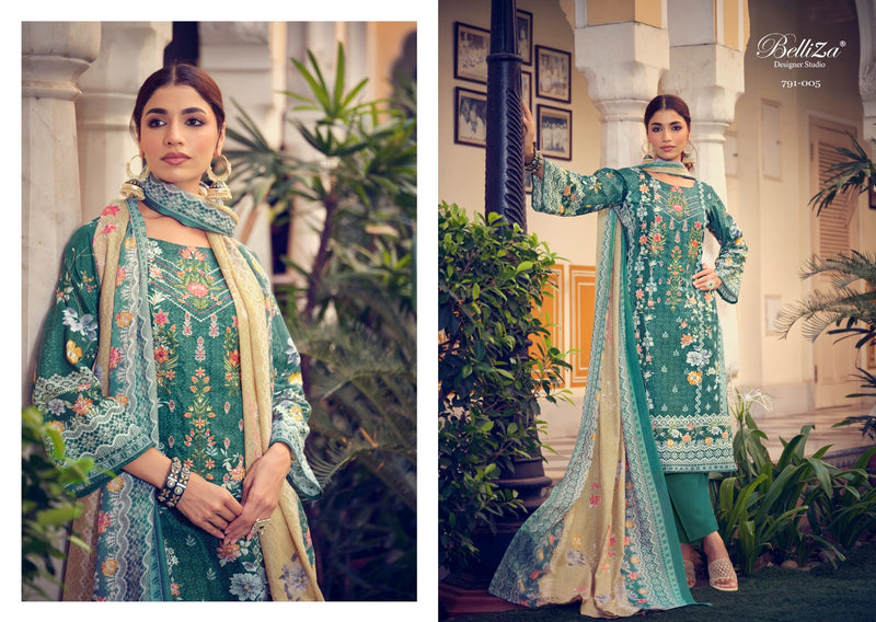 Belliza Designer Studio Naira Vol 7 Cotton Digital Print With Embroidery Work Suits