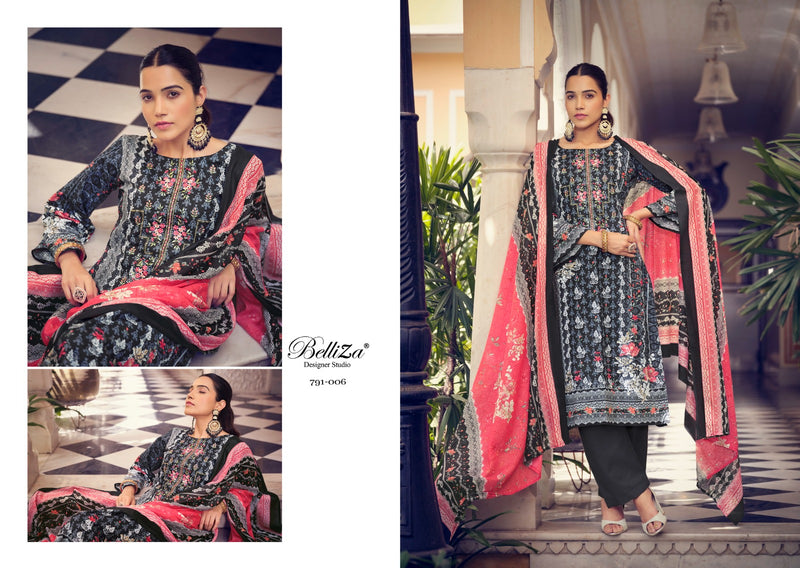 Belliza Designer Studio Naira Vol 7 Cotton Digital Print With Embroidery Work Suits