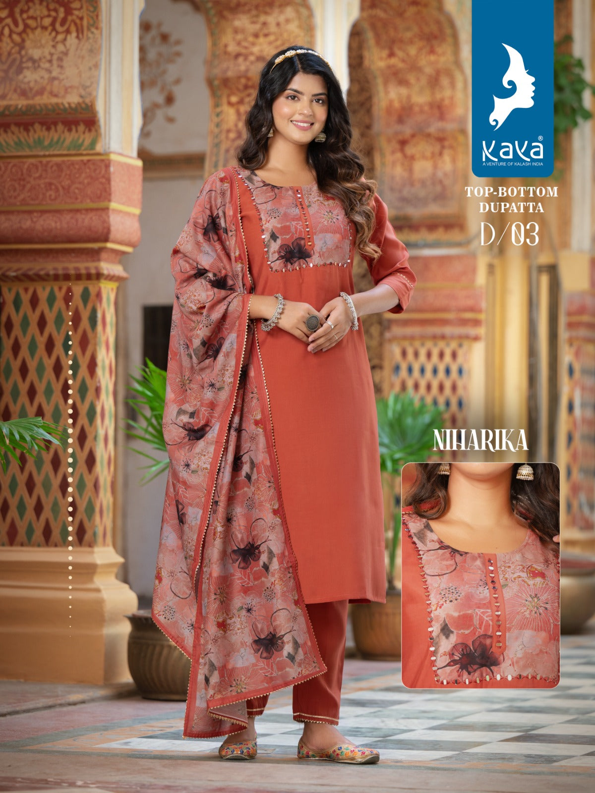 Kaya Creation Niharika Fancy Roman Silk Kurtis With Bottom