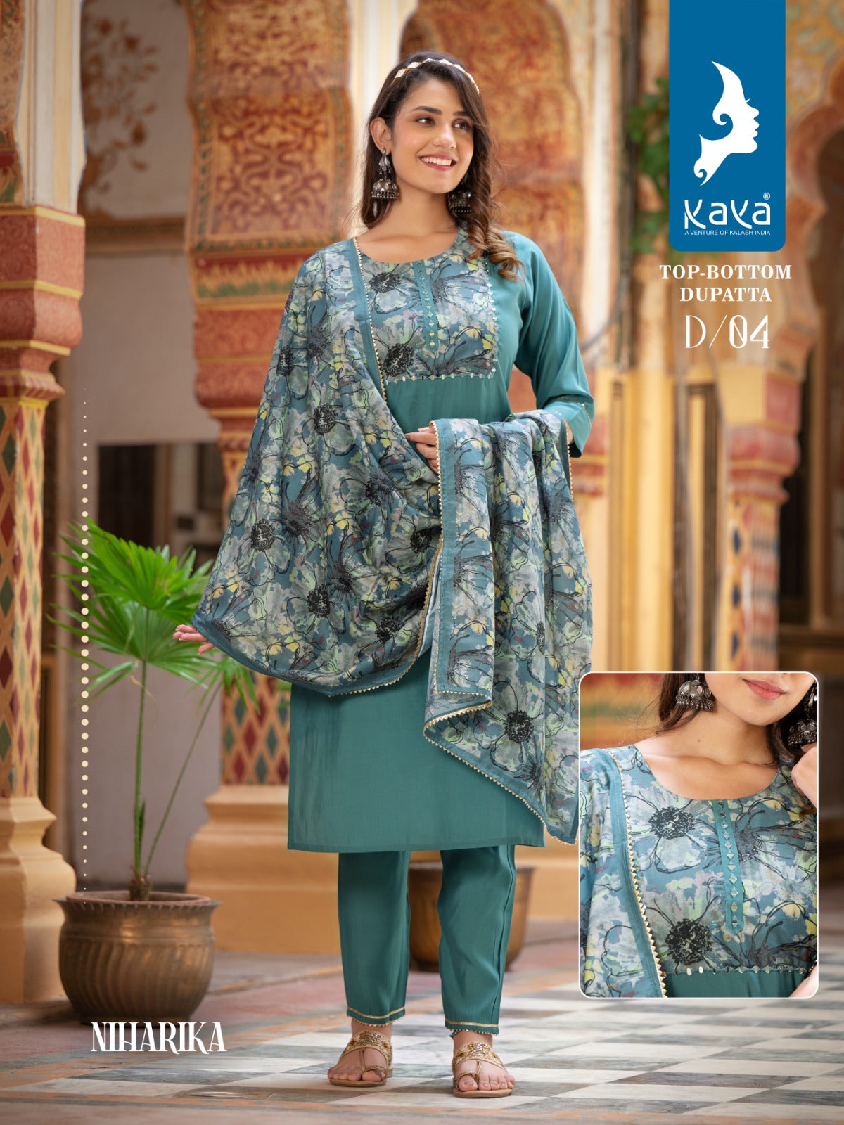 Kaya Creation Niharika Fancy Roman Silk Kurtis With Bottom