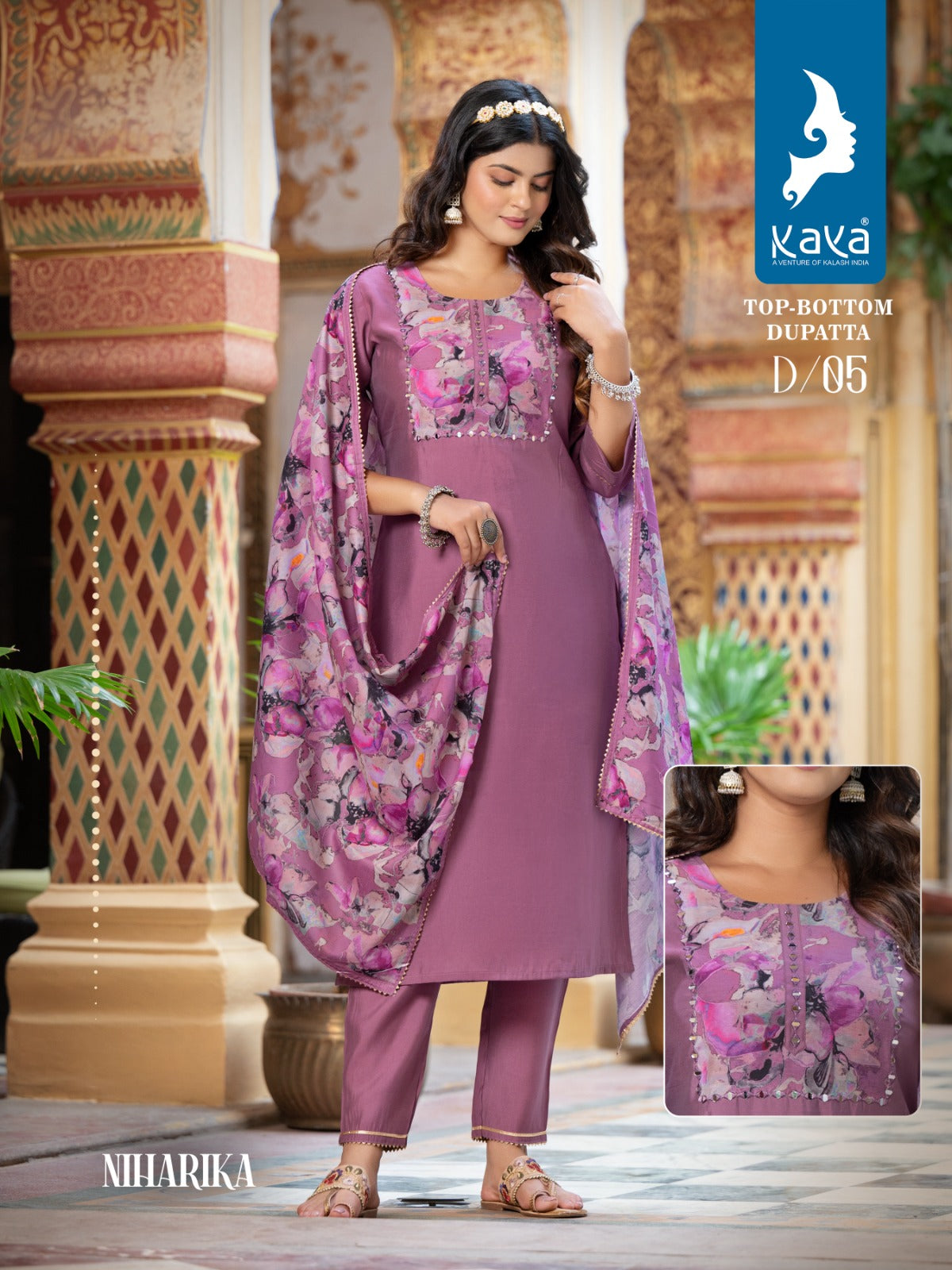 Kaya Creation Niharika Fancy Roman Silk Kurtis With Bottom