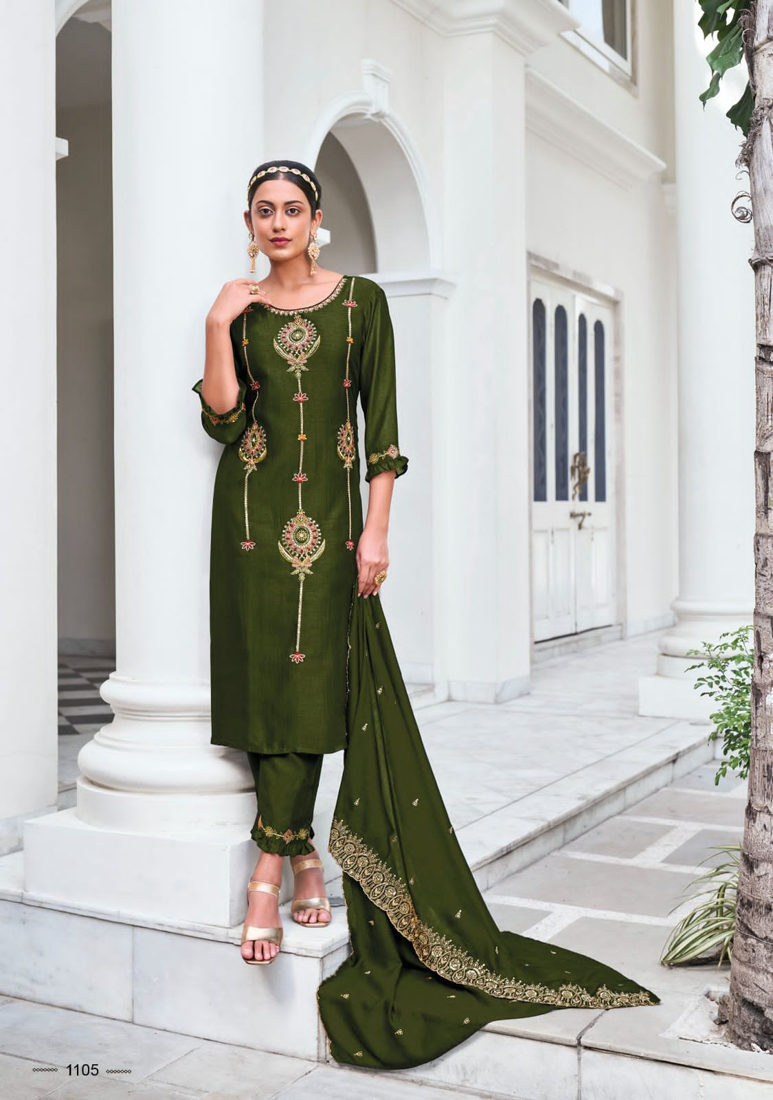 Lady Leela Noor Silk Embroidery Handwork Designer Partywear Kurti Collection