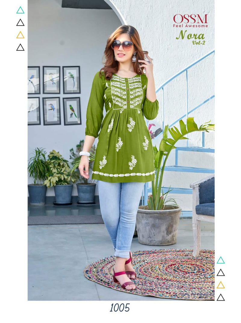 Ossm Nora Vol 2 Rayon Fancy Causal Summer Wear Tunics