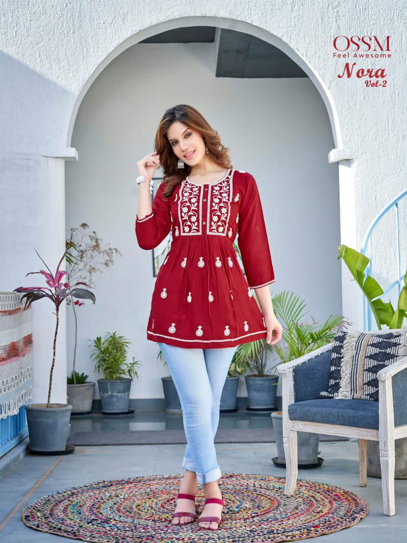 Ossm Nora Vol 2 Rayon Fancy Causal Summer Wear Tunics