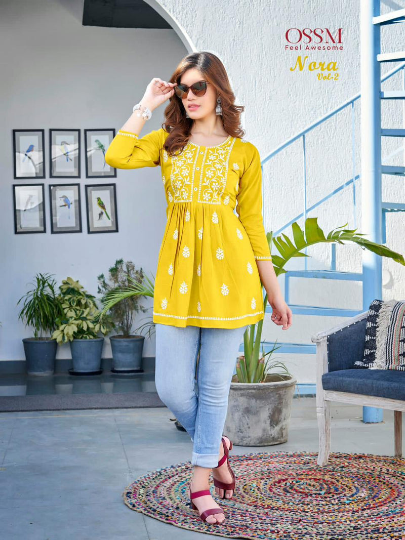 Ossm Nora Vol 2 Rayon Fancy Causal Summer Wear Tunics