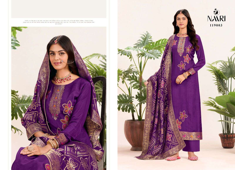 Naari Libas Pure Muslin Jacquard Handwork Salwar Suit