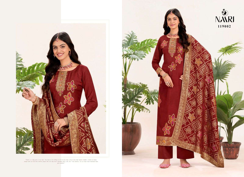 Naari Libas Pure Muslin Jacquard Handwork Salwar Suit