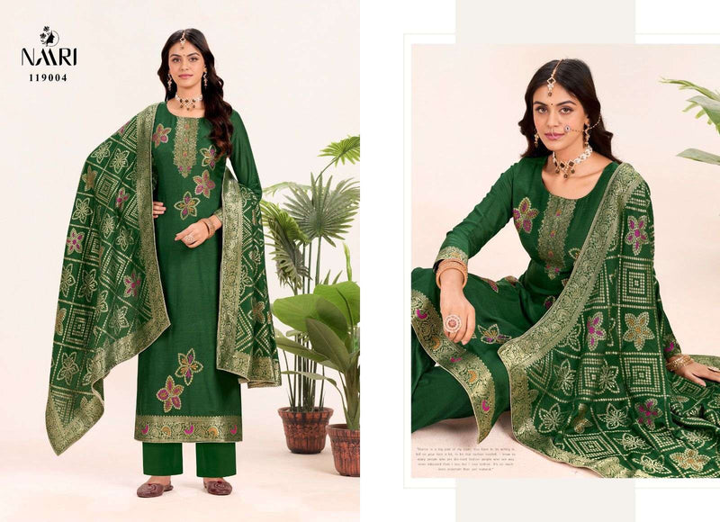 Naari Libas Pure Muslin Jacquard Handwork Salwar Suit