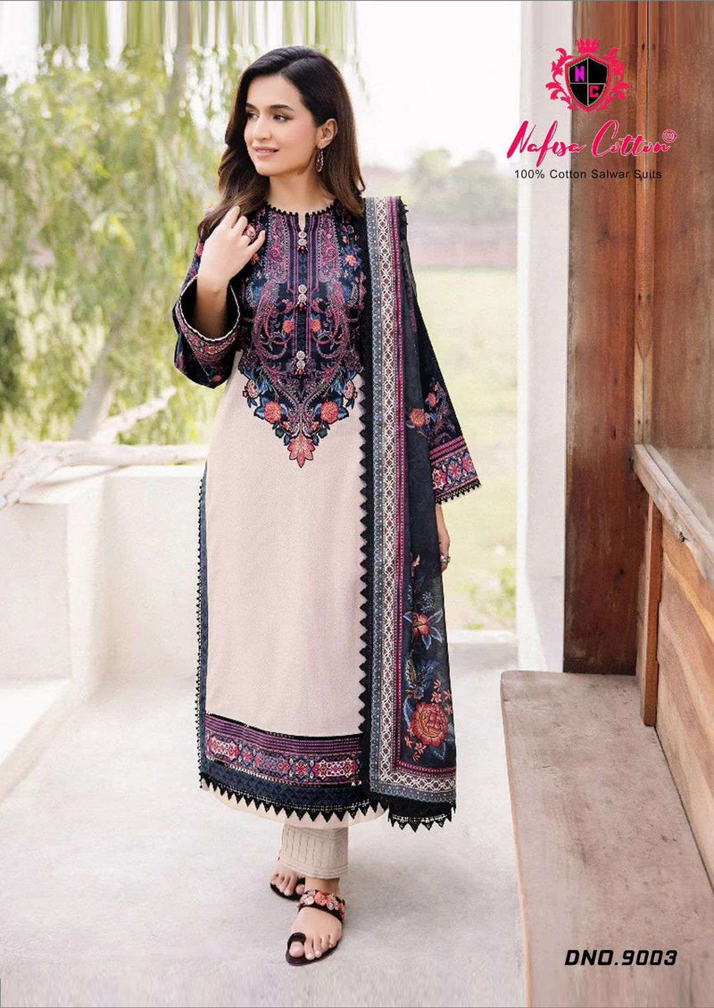 Nafisa Cotton Faiza Karachi Queen Vol 9 Pure Cotton Printed Salwar Suit