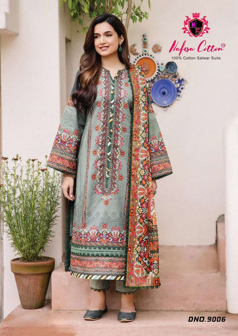 Nafisa Cotton Faiza Karachi Queen Vol 9 Pure Cotton Printed Salwar Suit