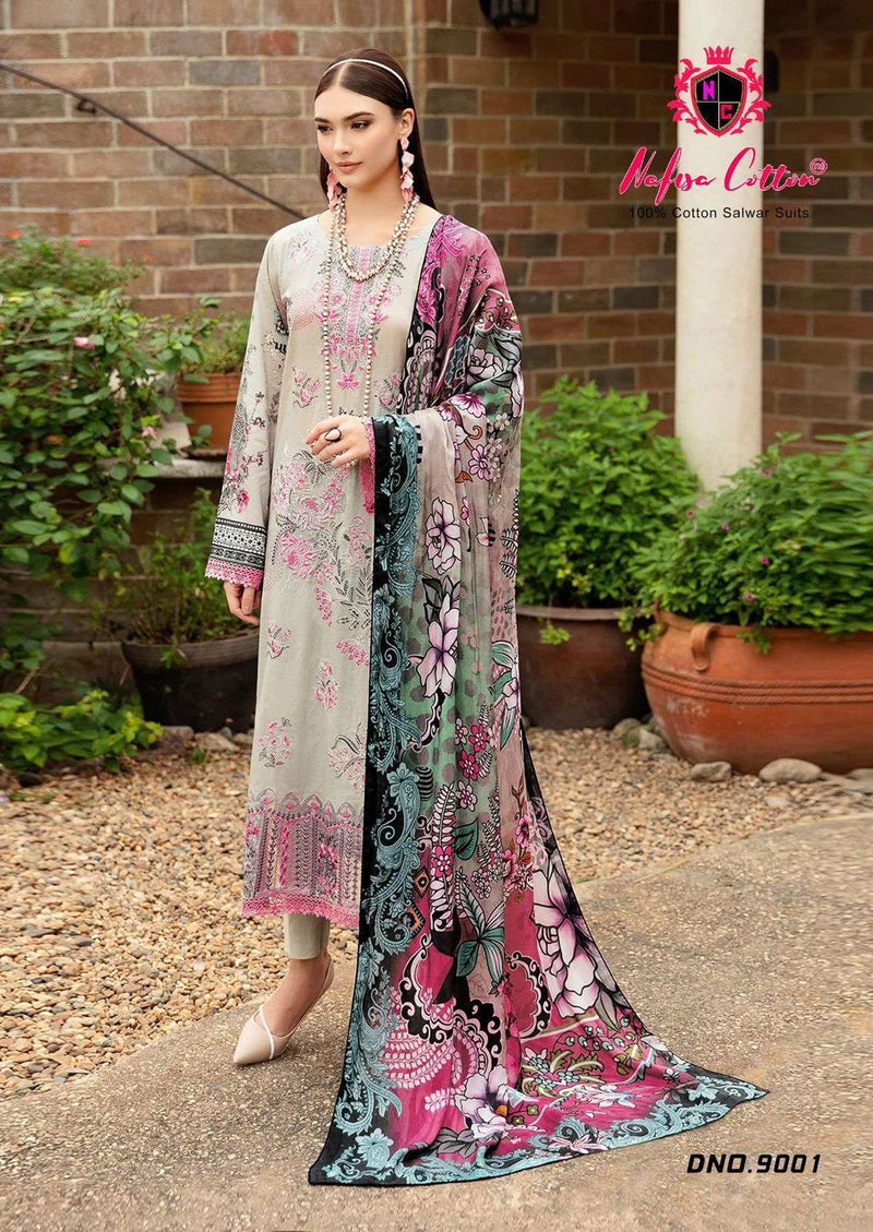 Nafisa Cotton Faiza Karachi Queen Vol 9 Pure Cotton Printed Salwar Suit