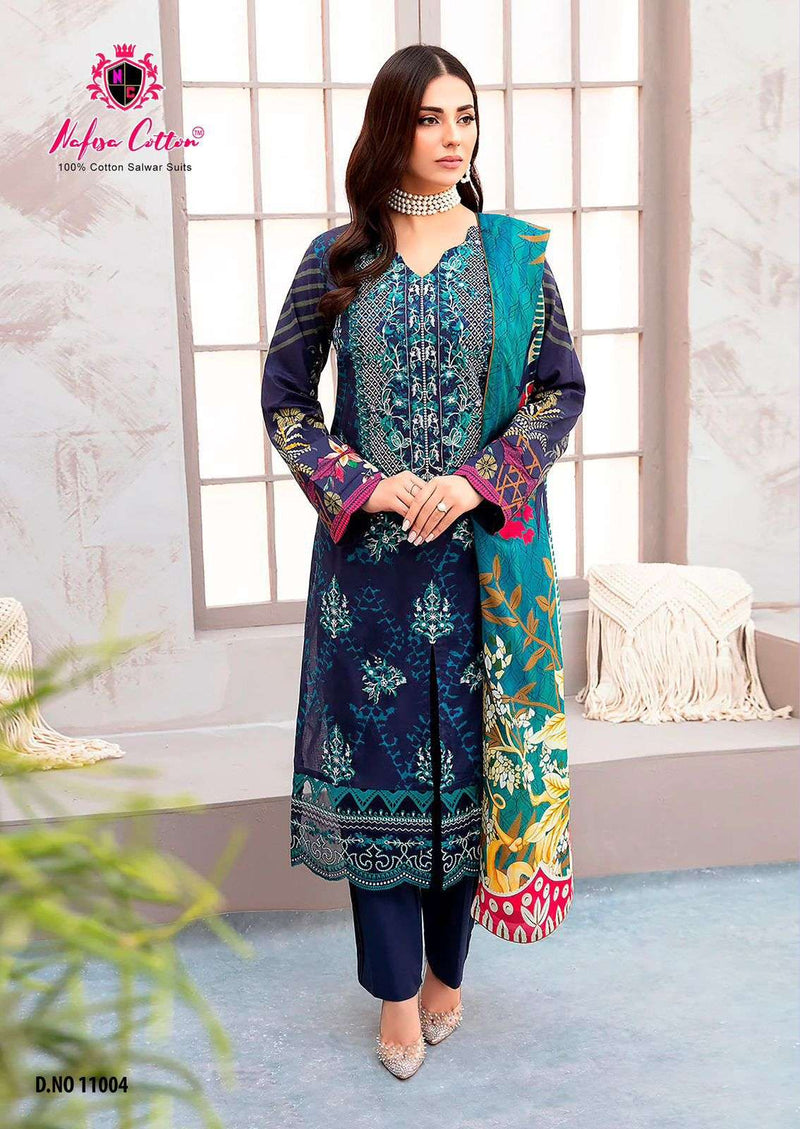 Nafisa Cotton Safina Karachi Suits Vol 11 Soft Cotton Digital Print Salwar Suit