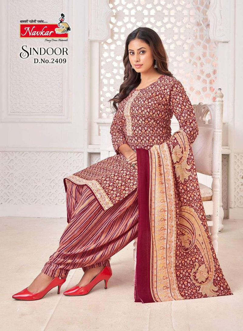 Navkar Sindoor Vol 24 Cotton Printed Digital Embroidery Designer Patiyala Salwar Suit