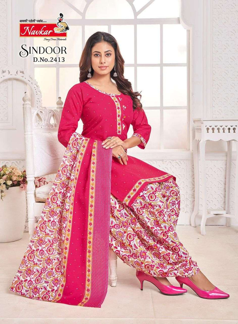 Navkar Sindoor Vol 24 Cotton Printed Digital Embroidery Designer Patiyala Salwar Suit