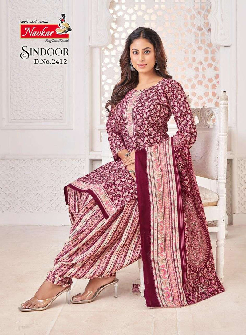 Navkar Sindoor Vol 24 Cotton Printed Digital Embroidery Designer Patiyala Salwar Suit