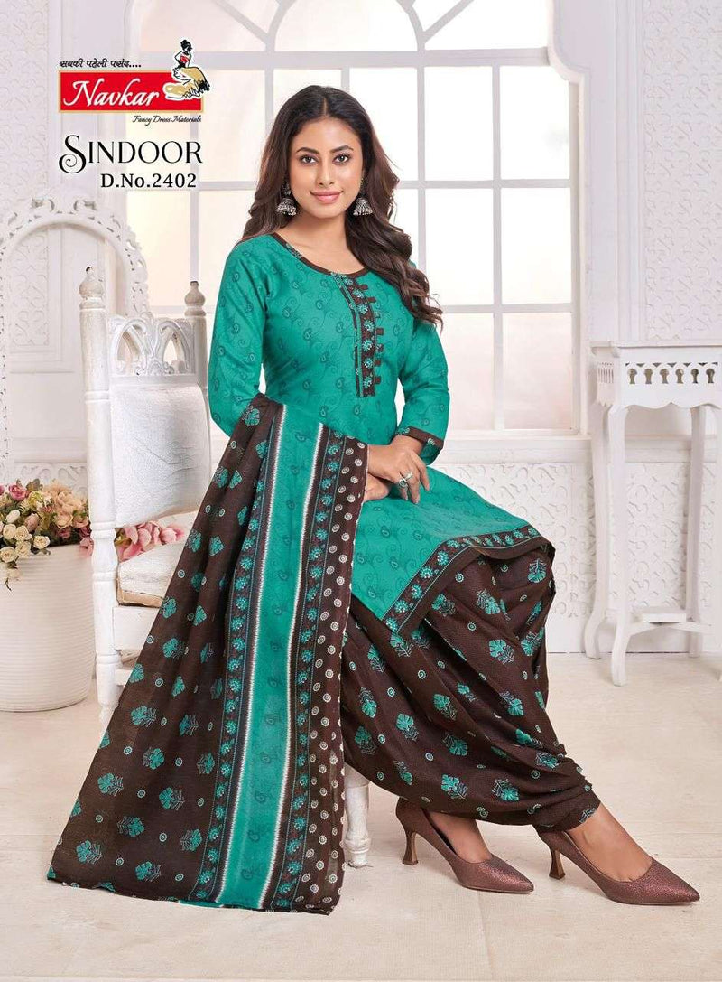 Navkar Sindoor Vol 24 Cotton Printed Digital Embroidery Designer Patiyala Salwar Suit