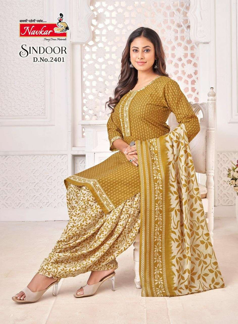 Navkar Sindoor Vol 24 Cotton Printed Digital Embroidery Designer Patiyala Salwar Suit