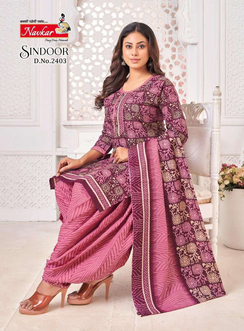 Navkar Sindoor Vol 24 Cotton Printed Digital Embroidery Designer Patiyala Salwar Suit