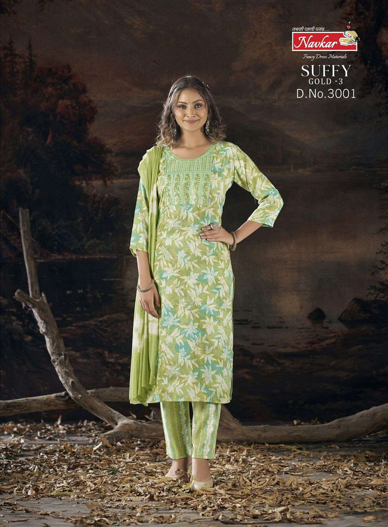 Navkar suffy Gold Vol 3 Rayon Foil Printed Designer Combo Set Kurti