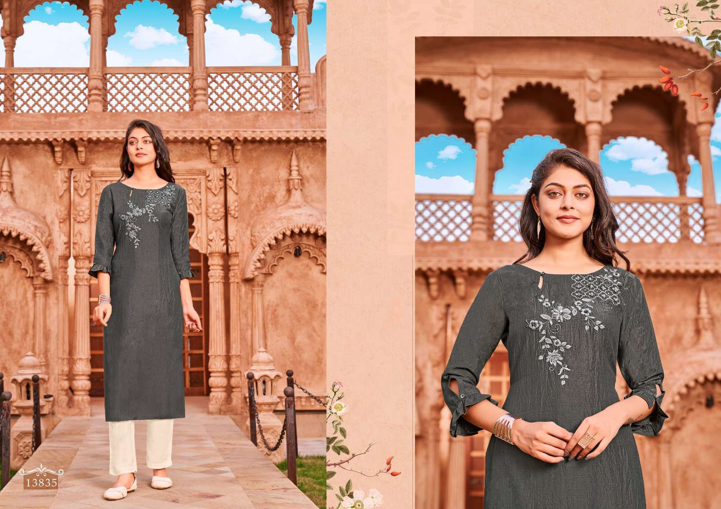 Kalaroop Kajree Fashion Octavia Vol 14 Silk Straight Kurti Collection