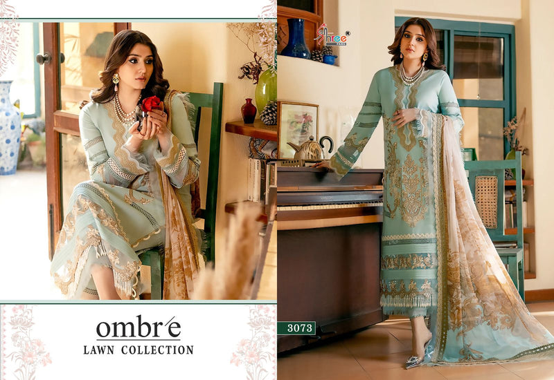 Shree Fabs Ombre Lawn Collection Embroidery Designer Pure Lawn Cotton Suits