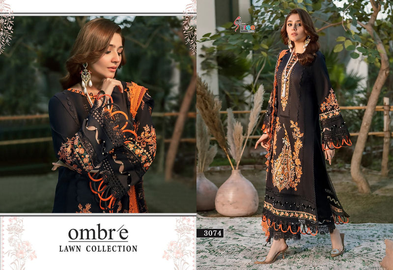 Shree Fabs Ombre Lawn Collection Embroidery Designer Pure Lawn Cotton Suits