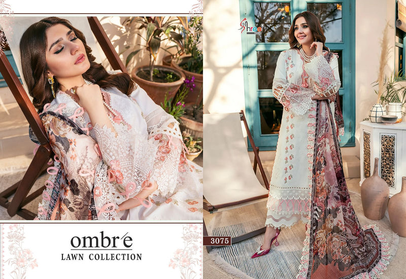 Shree Fabs Ombre Lawn Collection Embroidery Designer Pure Lawn Cotton Suits