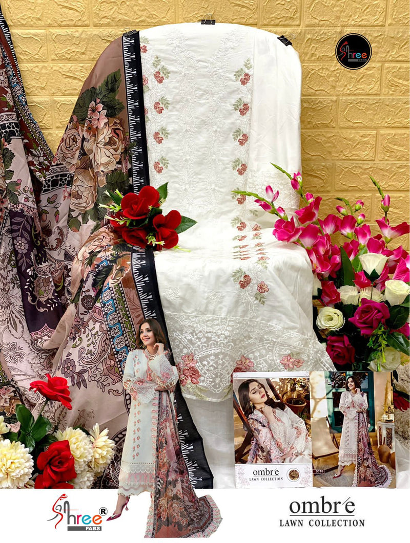 Shree Fabs Ombre Lawn Collection Embroidery Designer Pure Lawn Cotton Suits